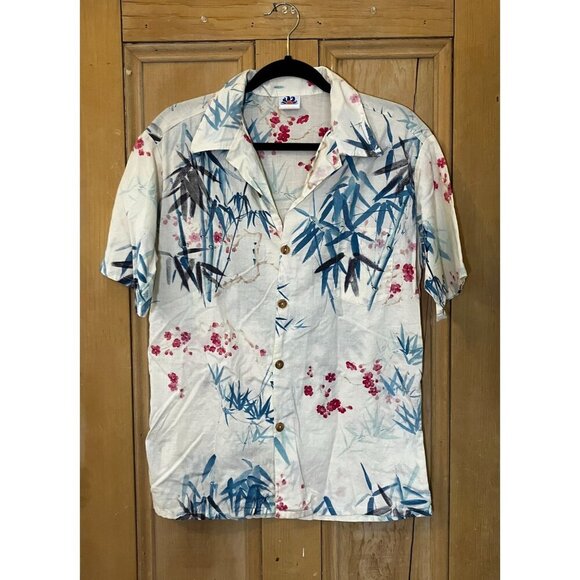 Sundek Mens Vintage 1989 Hawaiian USA Made Camp Shirt Size Large White SP EXC - Picture 1 of 9